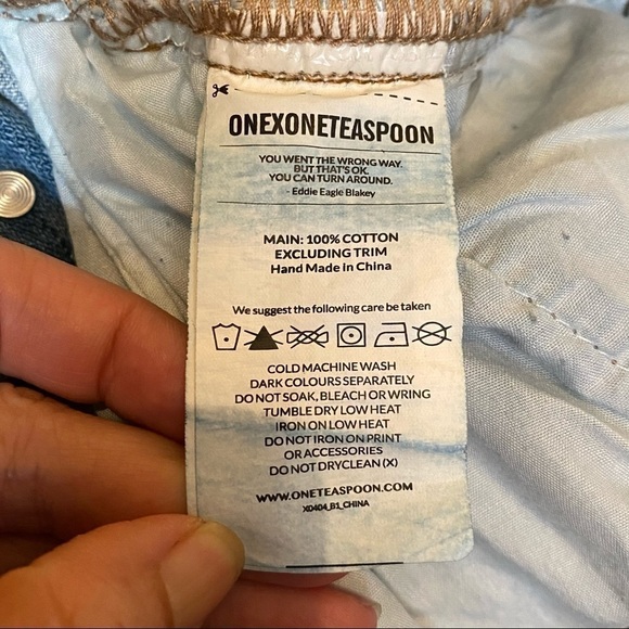 ONE X ONETEASPOON Blue Raw Hem Jean Skirt Size 25 - Picture 11 of 12